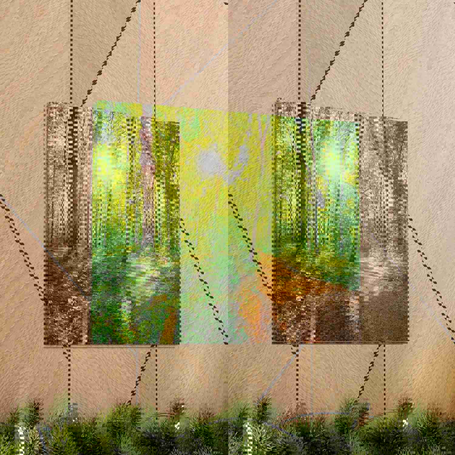 Green Forest Sunlight Nature Wilderness Photography Canvas Wall Art for Home Decor