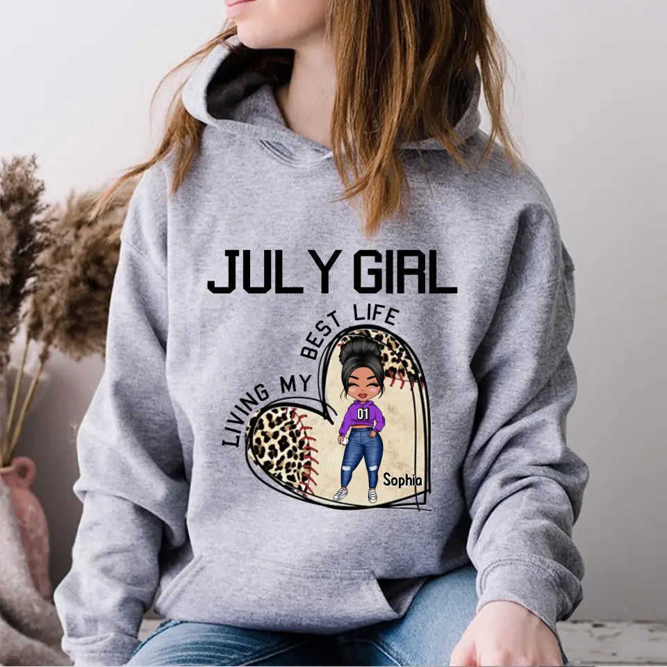 July Birthday Shirt for Women - Custom Baseball Lover Tee
