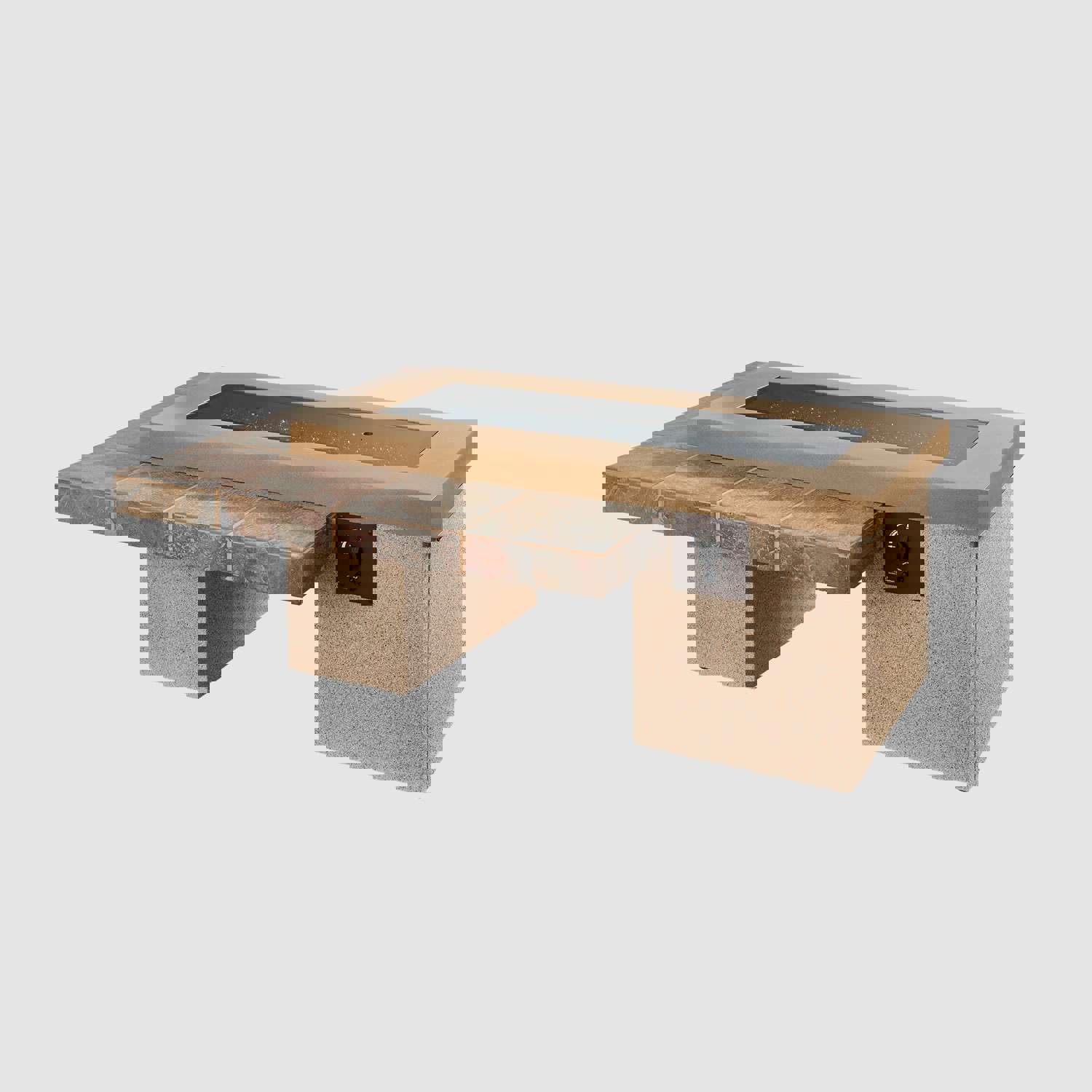 Uptown Brown Linear Gas Fire Pit Table