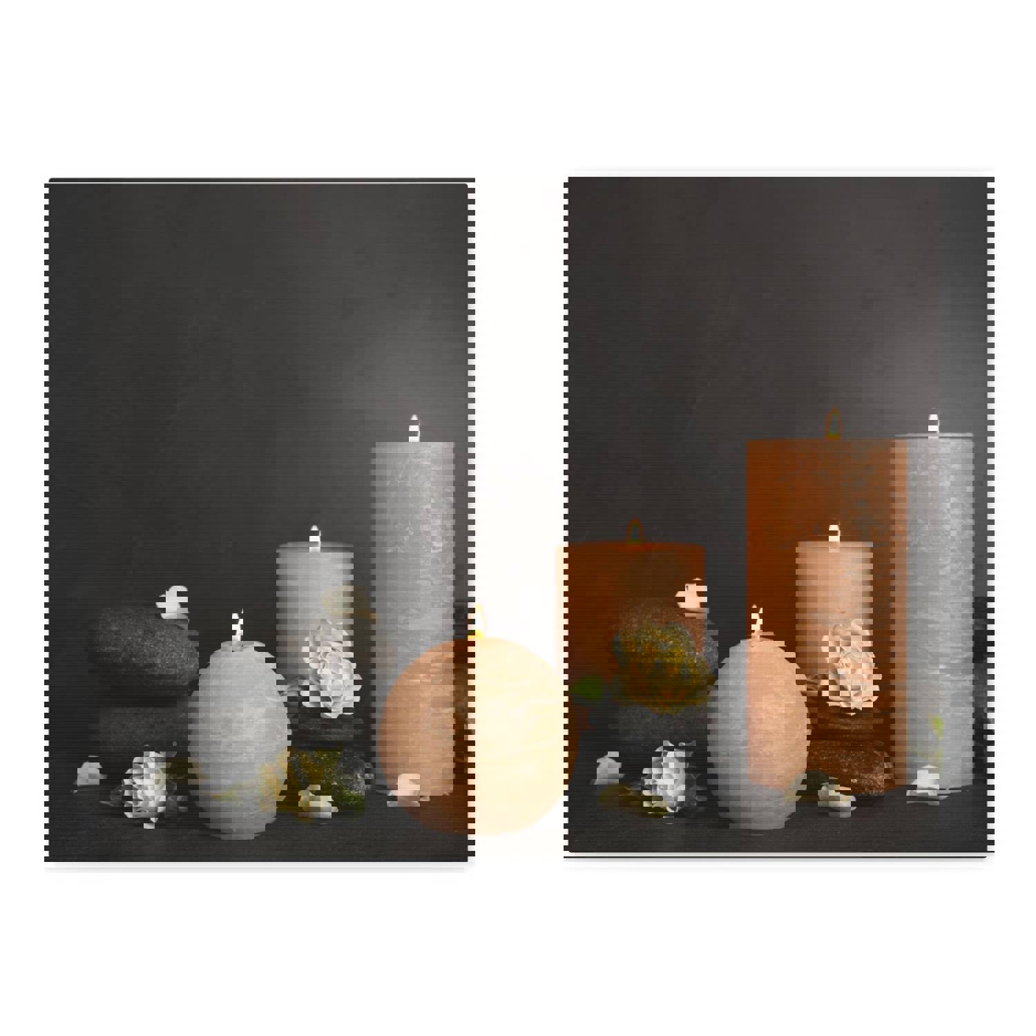 Spa Burning Candles Forest Floral Nature Photography Canvas Wall Art for Home Decor