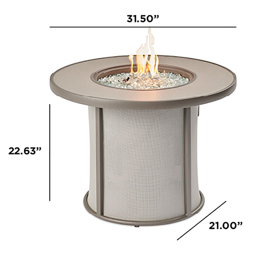 Outdoor Greatroom Brown Stonefire Round Gas Fire Pit Table - SF-32-K