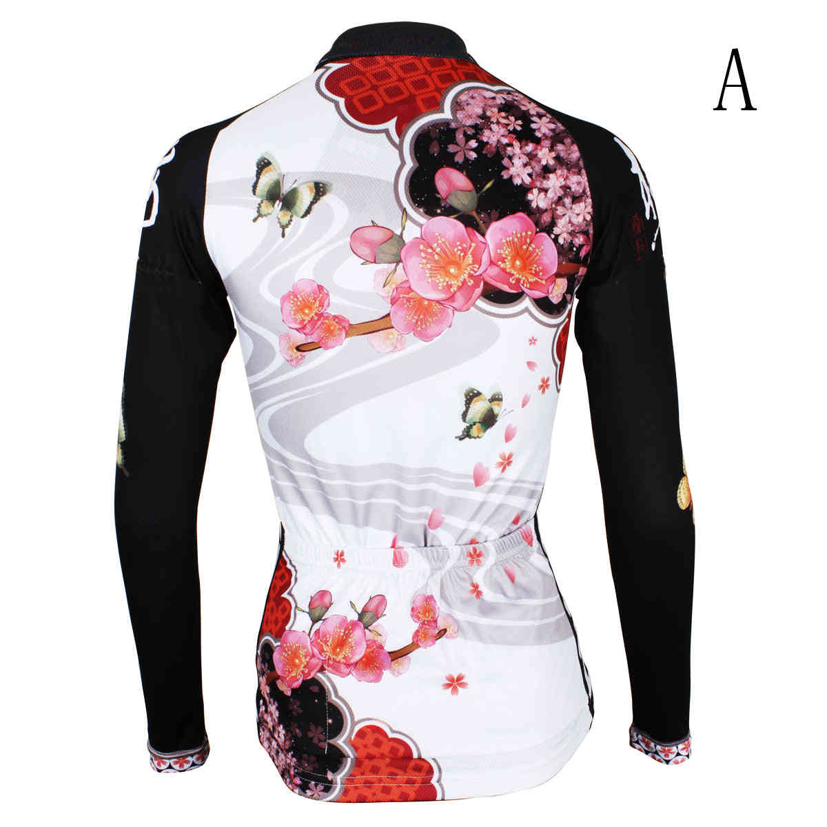 Ilpaladino Peach Blossom Butterfly Women's Cycling Jersey - Long-Sleeve Summer & Spring Sportswear