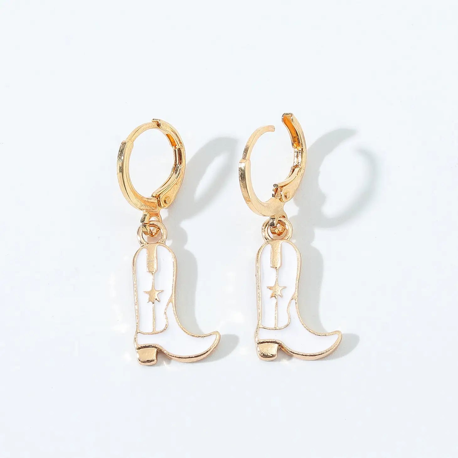 Cowboy Boot Earrings - Alloy and Enamel Design
