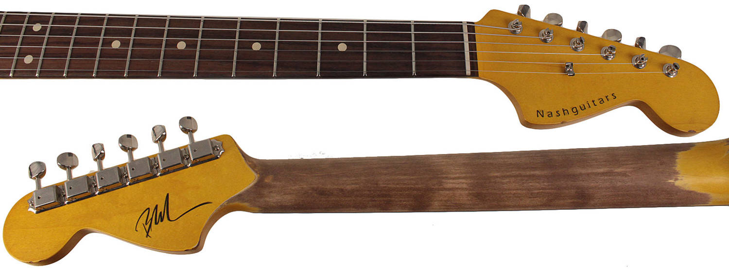 Nash JM-63 Jazzmaster Guitar, 3 Tone Sunburst, Gold Anodized Pickguard, Light Aging