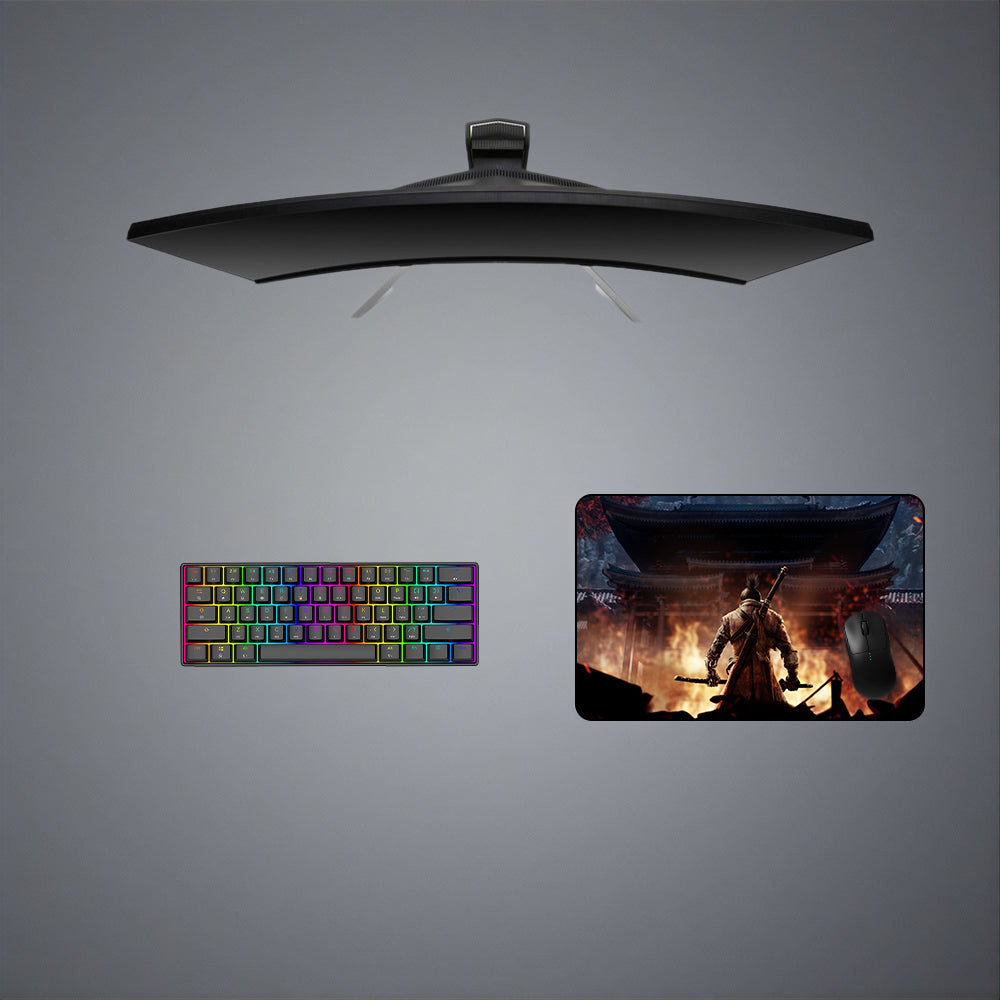 Sekiro Flames Design Gaming Mouse Pad - M-XXL Size, Non-Slip Rubber Base