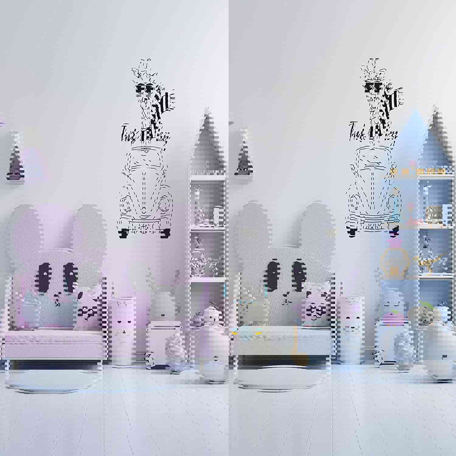 Animal Life Quote Vinyl Wall Sticker Decal - Think Big Giraffe Motivation Quote