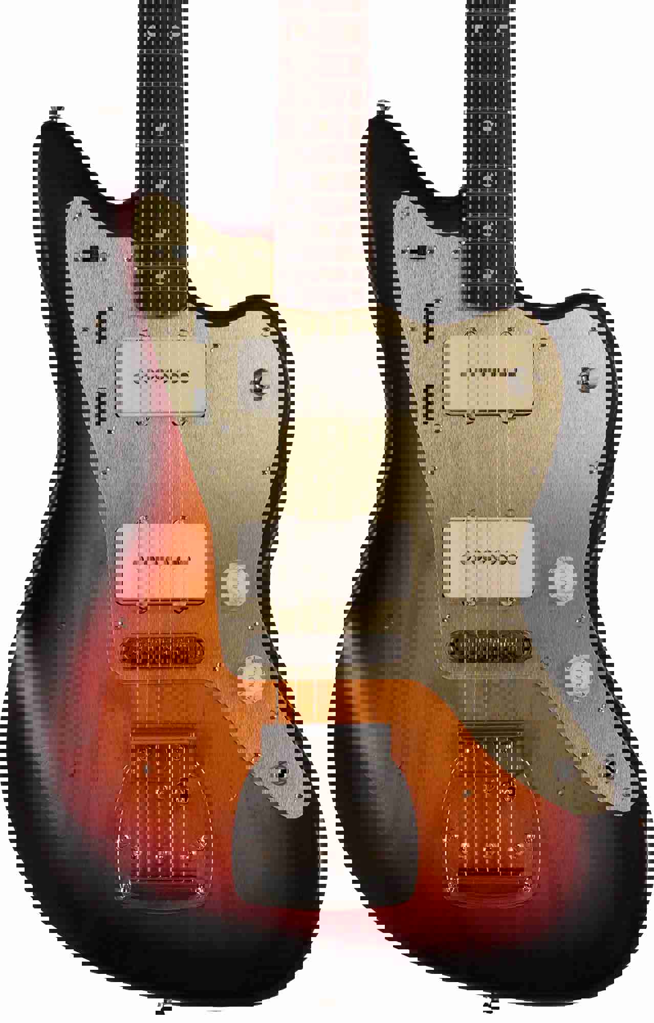 Nash JM-63 Jazzmaster Guitar, 3 Tone Sunburst, Gold Anodized Pickguard, Light Aging