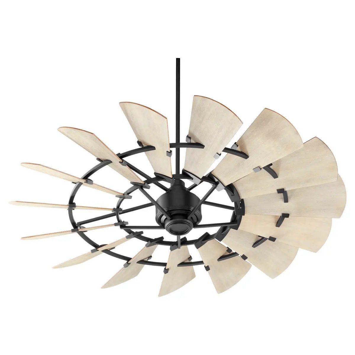 Rustic Windmill Ceiling Fan with 15 Wooden Blades & Energy-Efficient DC-165L Motor