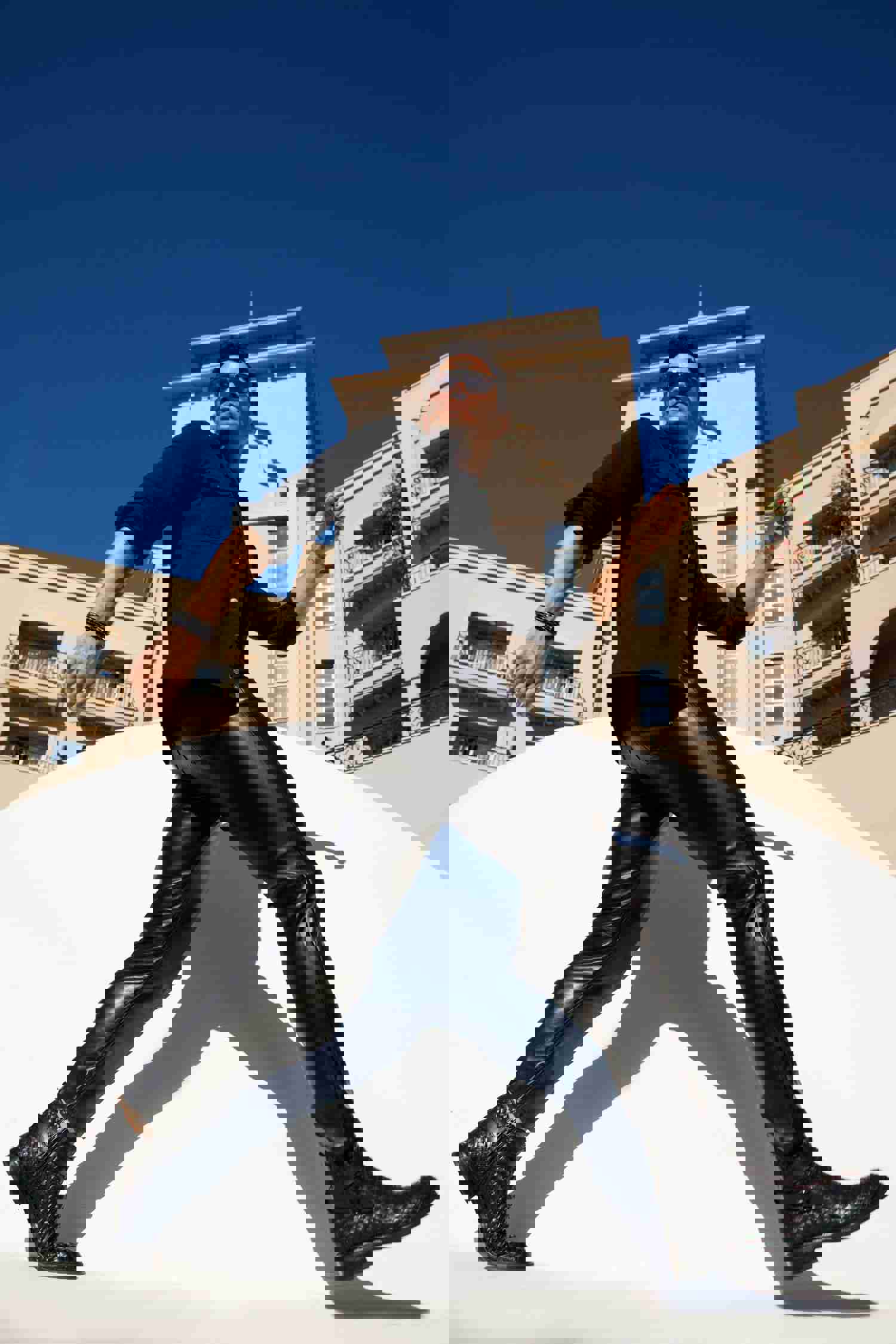 Morral Black Handwoven Leather Cross Strap Buckle Zip-Up Men Boot