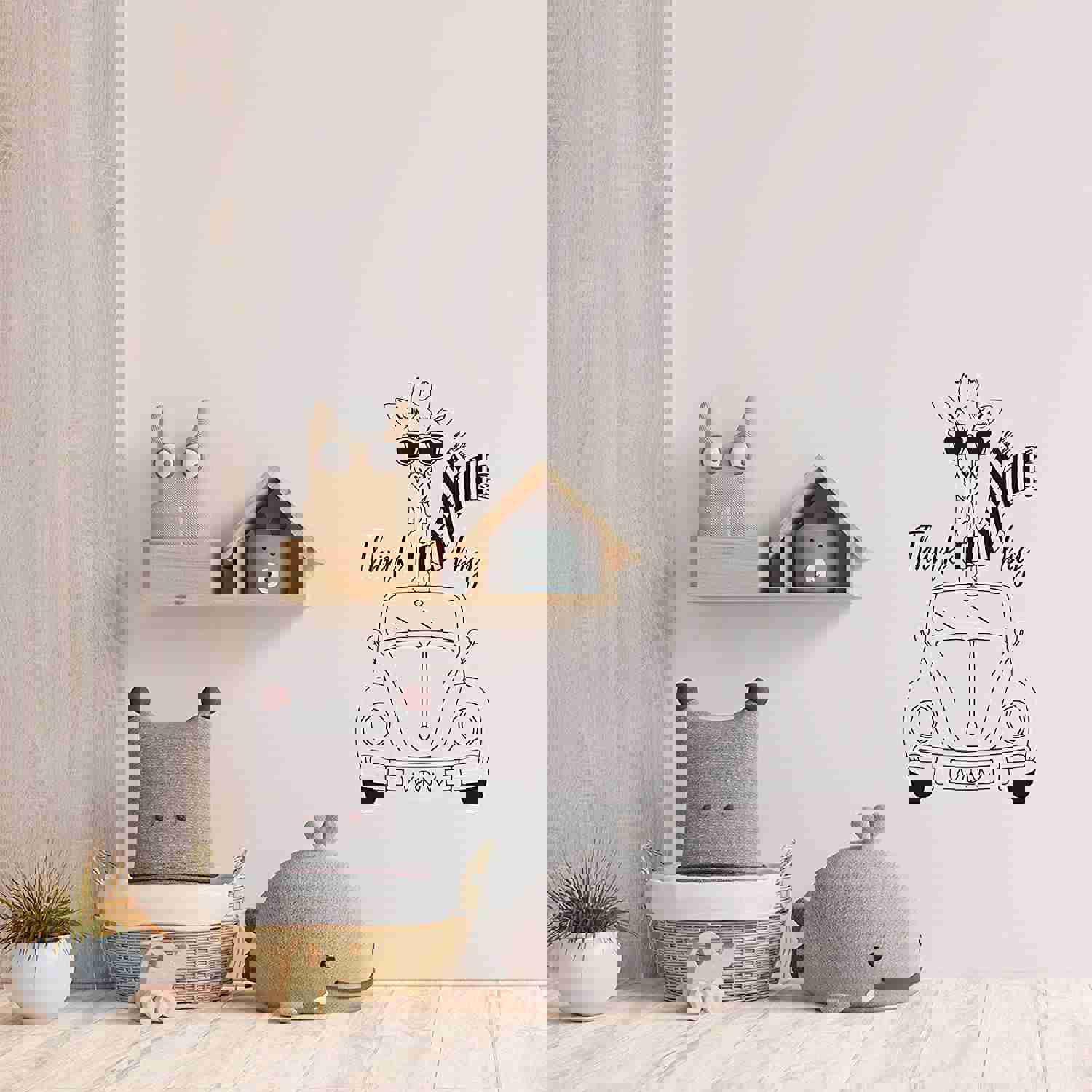 Animal Life Quote Vinyl Wall Sticker Decal - Think Big Giraffe Motivation Quote