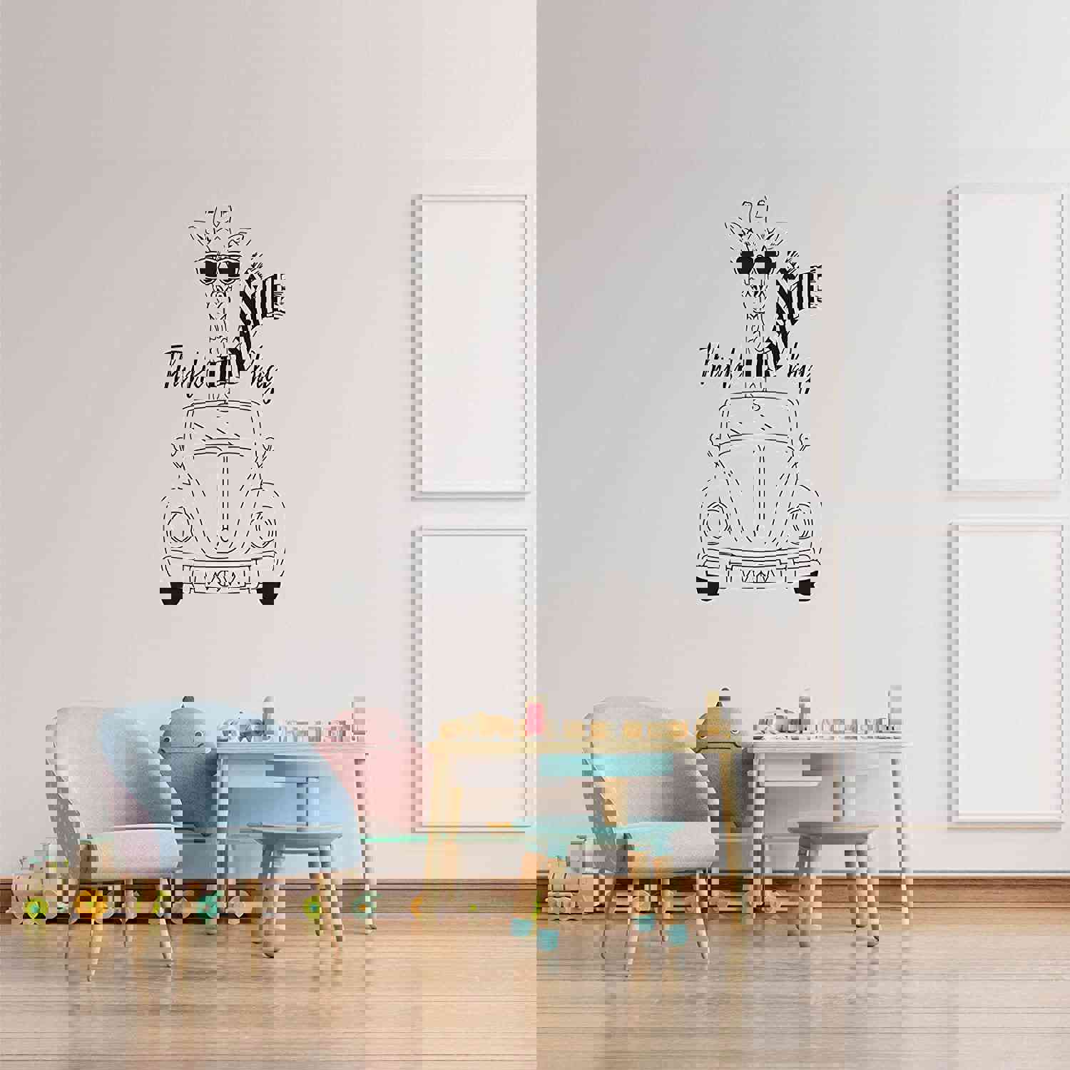 Animal Life Quote Vinyl Wall Sticker Decal - Think Big Giraffe Motivation Quote