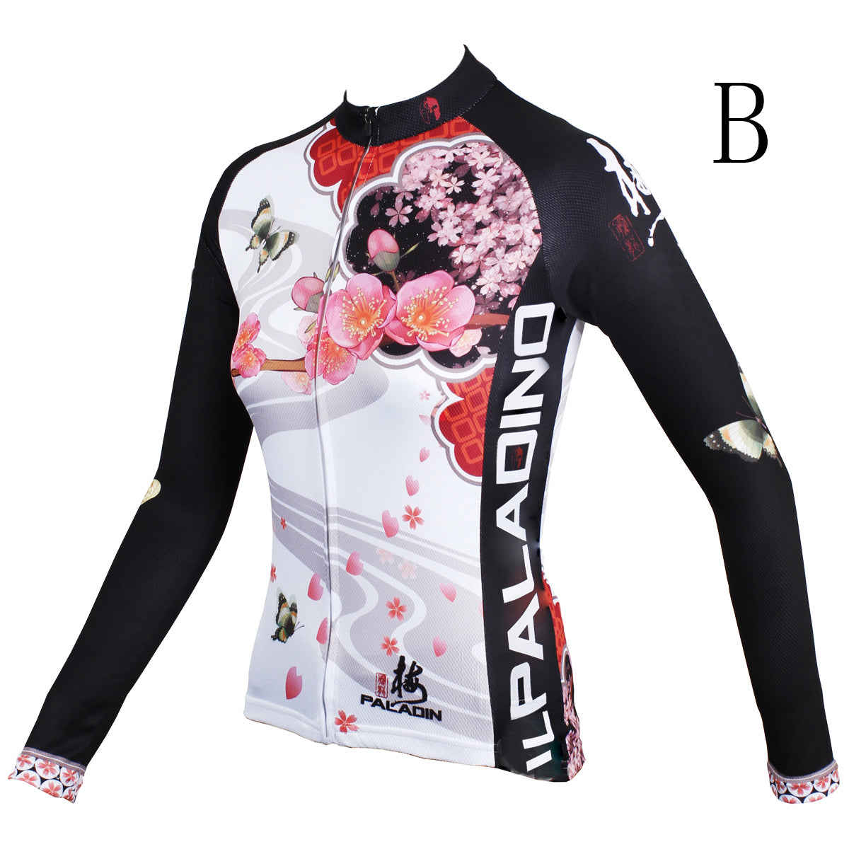 Ilpaladino Peach Blossom Butterfly Women's Cycling Jersey - Long-Sleeve Summer & Spring Sportswear