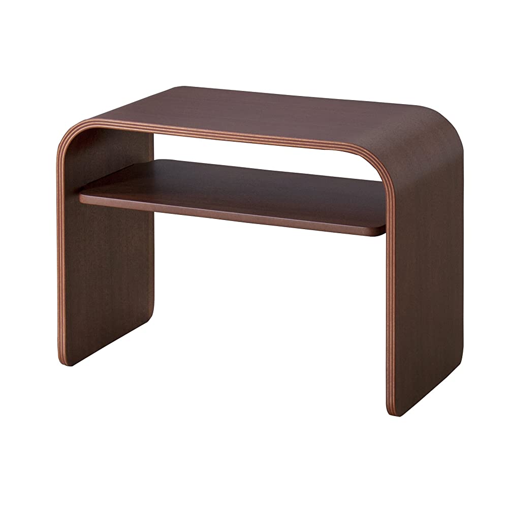 AZUMAYA PT-615WAL Side Table - 19.7 Inches (50 cm) Walnut Finish