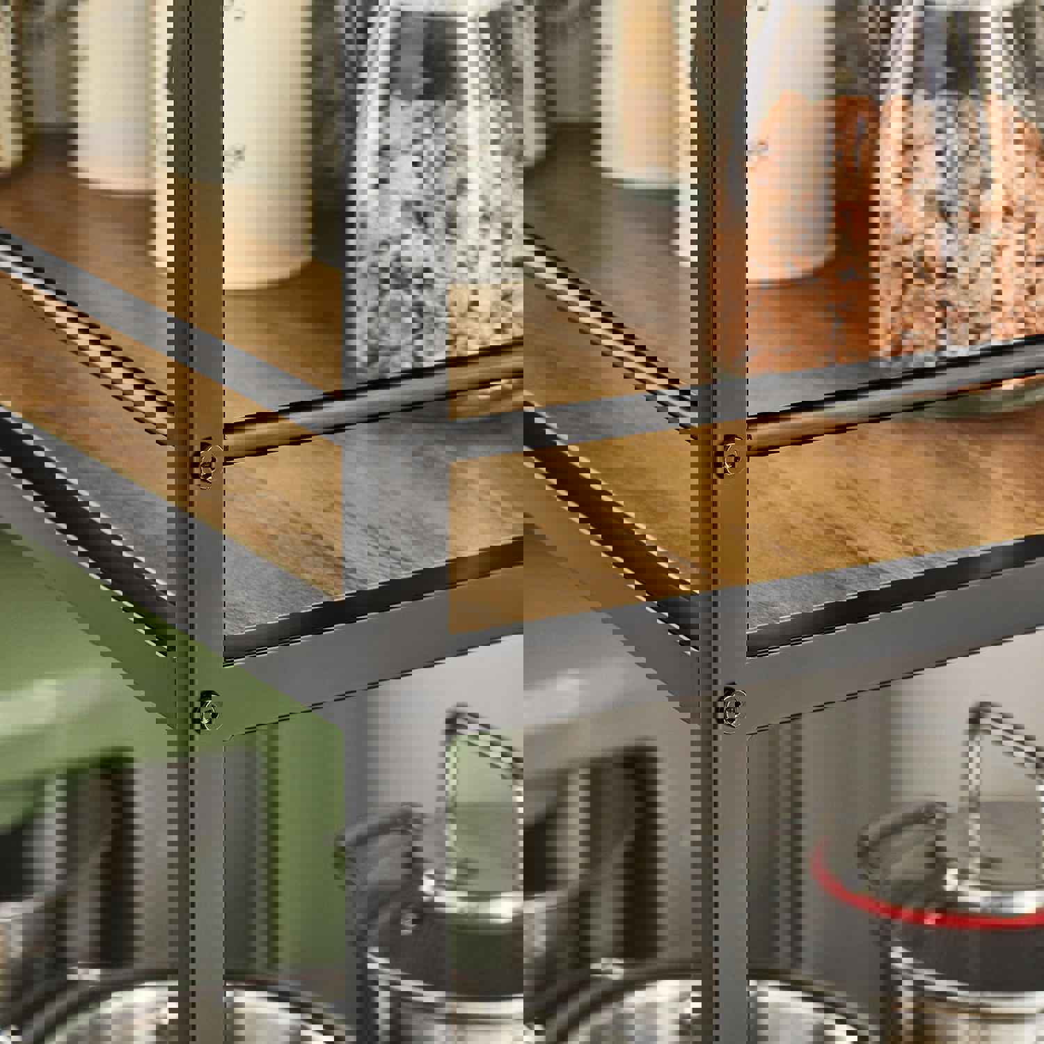 Industrial Vintage Style Kitchen Trolley with 5 Shelves and Swivel Castors