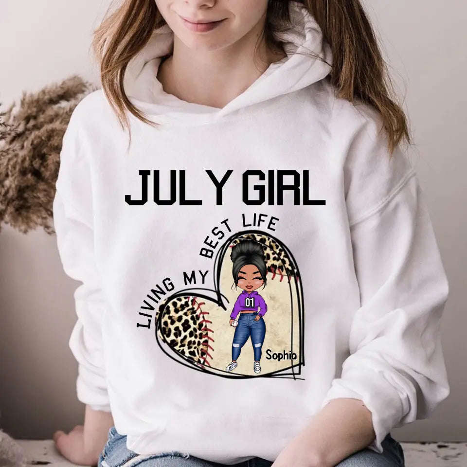 July Birthday Shirt for Women - Custom Baseball Lover Tee