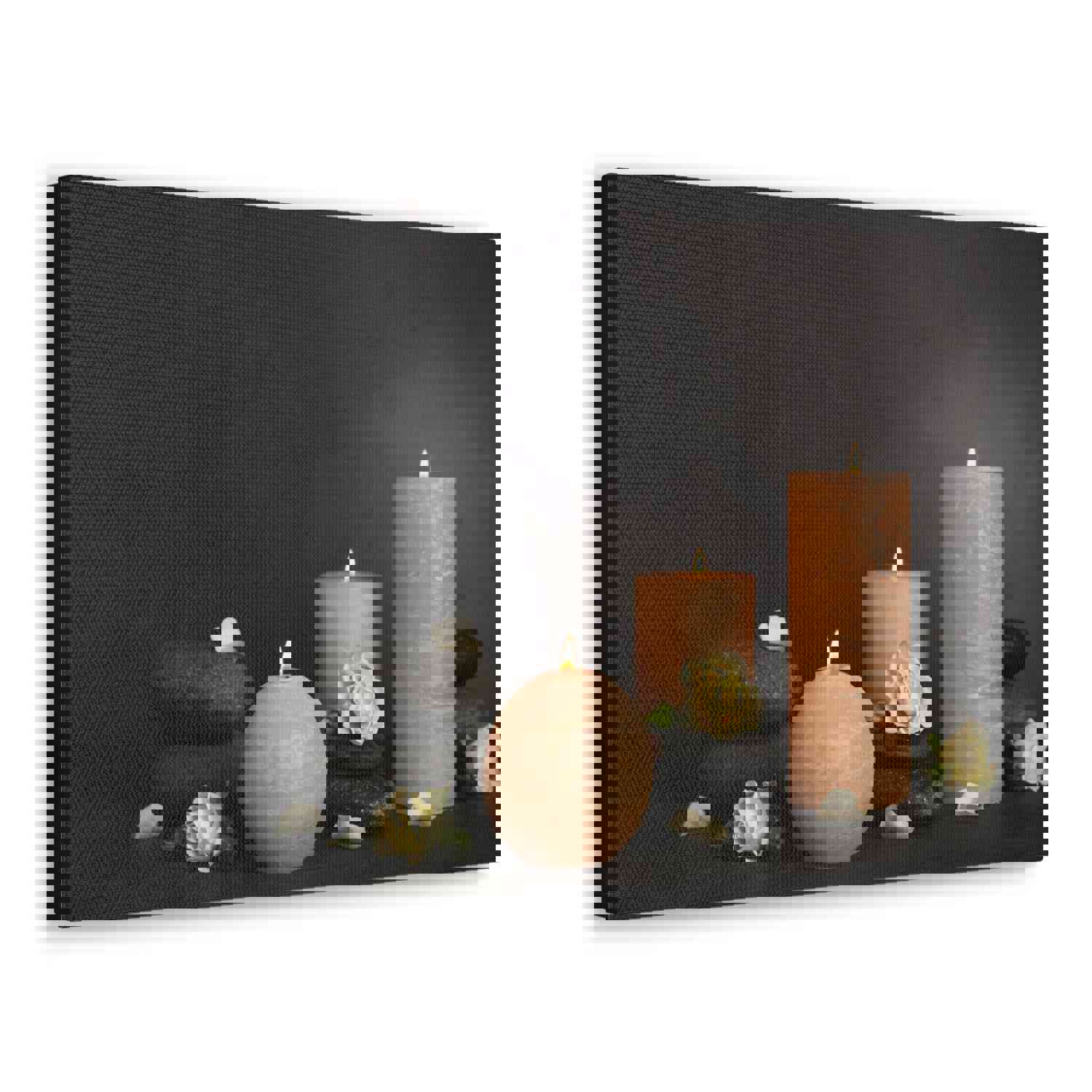 Spa Burning Candles Forest Floral Nature Photography Canvas Wall Art for Home Decor