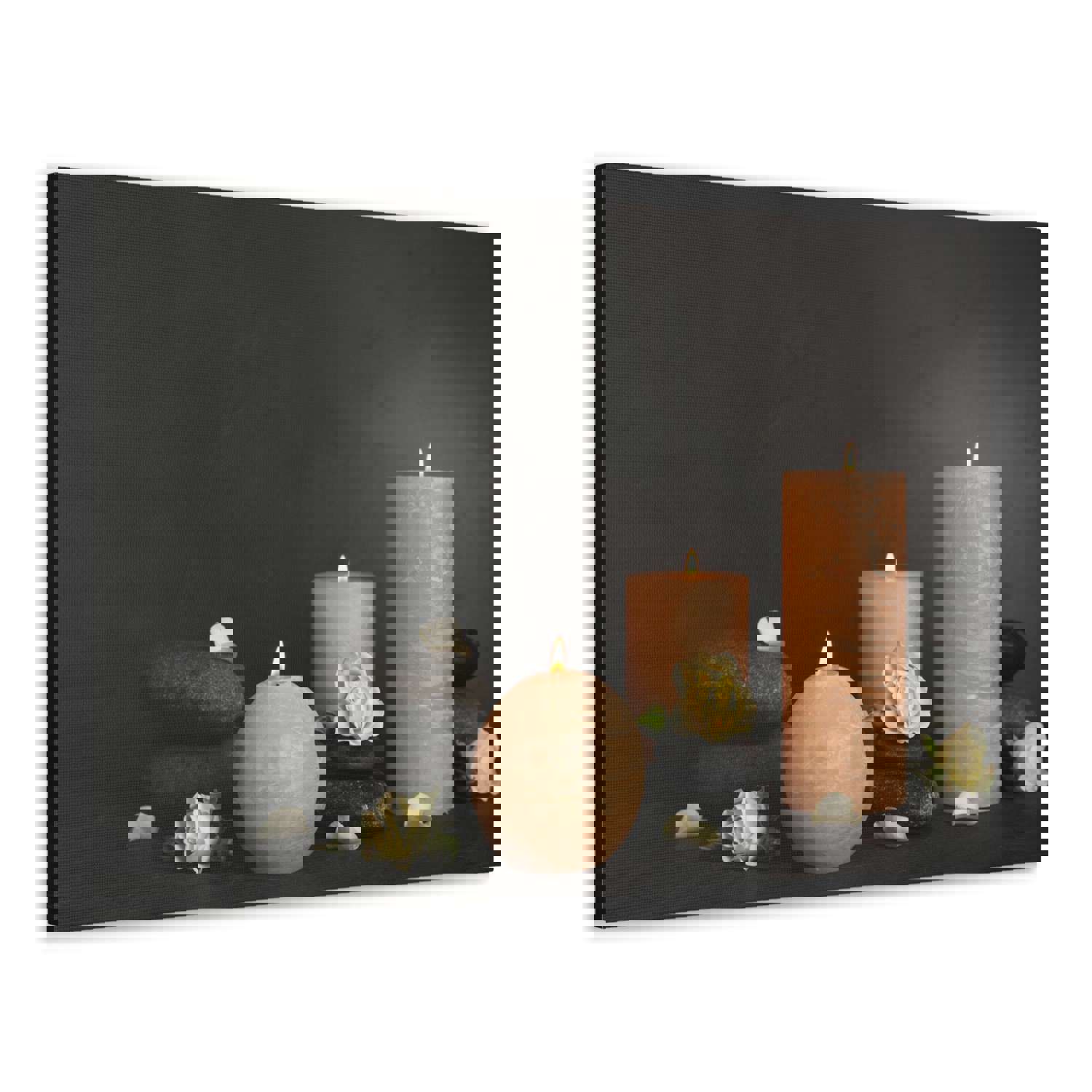 Spa Burning Candles Forest Floral Nature Photography Canvas Wall Art for Home Decor