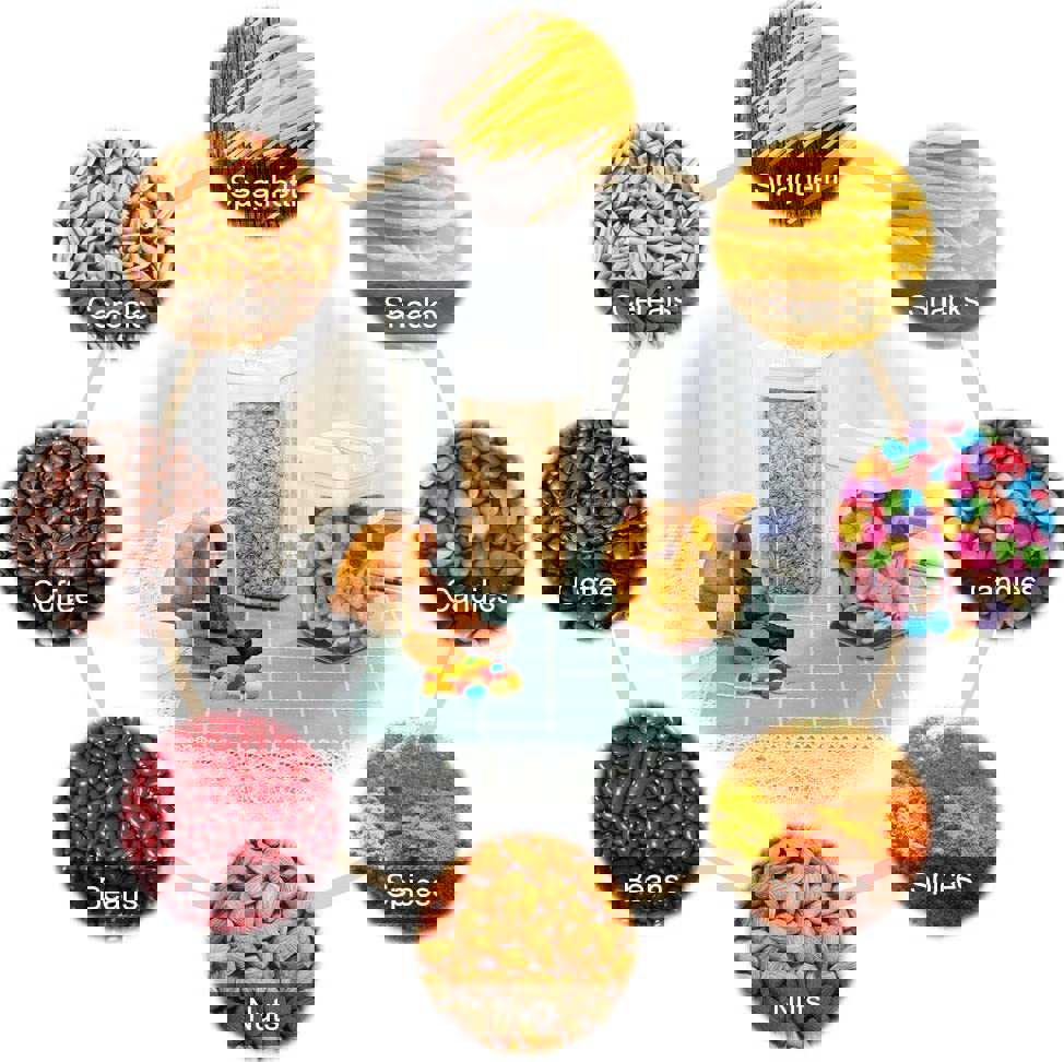 BAYKA 6-Piece Airtight Food Storage Containers Set with Chalkboard Labels