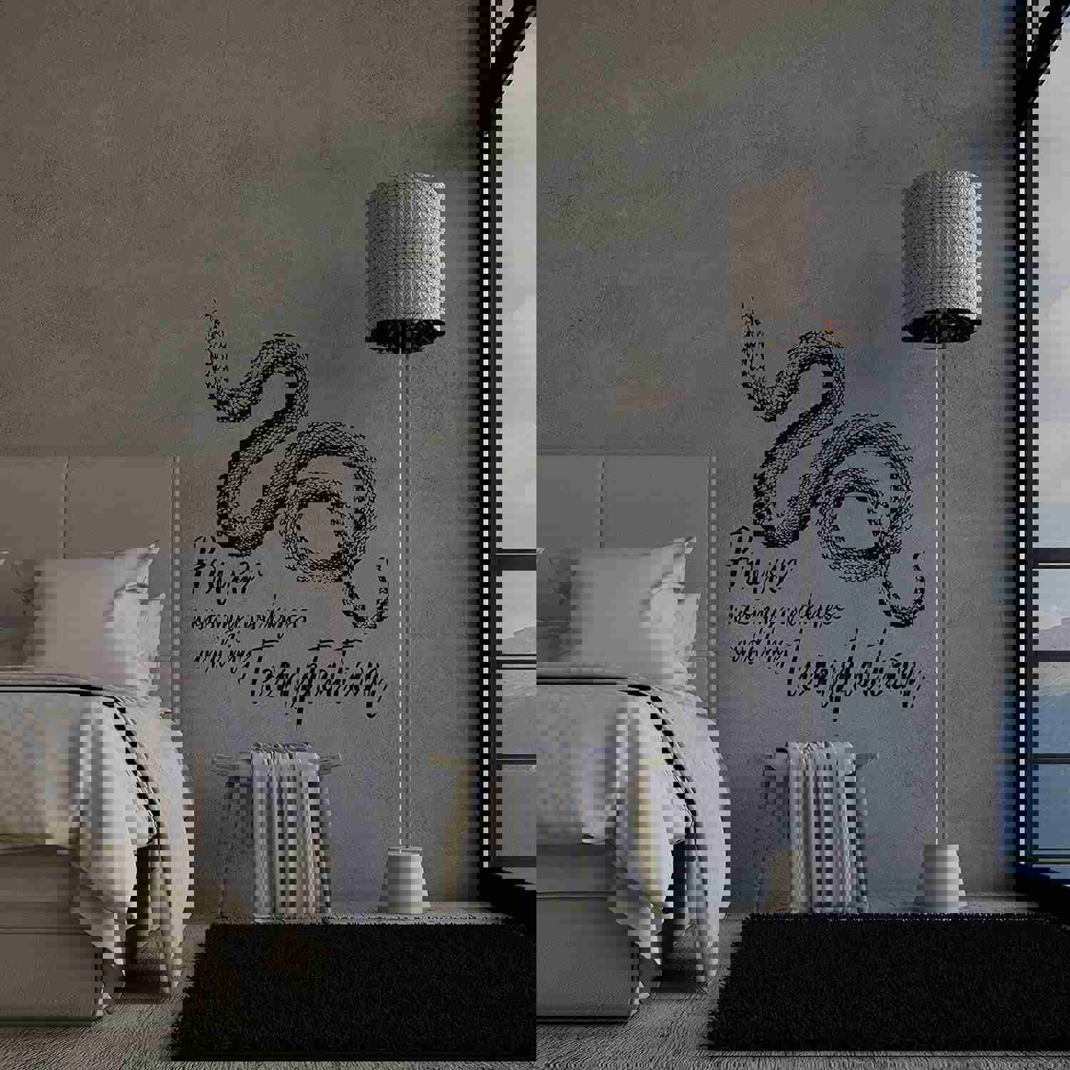 Animal Life Quote Vinyl Wall Sticker Decal - Temptation Snake Snakes Motivation Quote