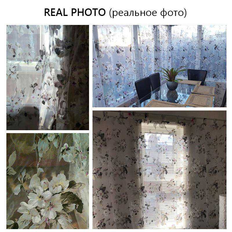 Elegant Ready-Made Custom Floral Voile Curtains for Home Decor