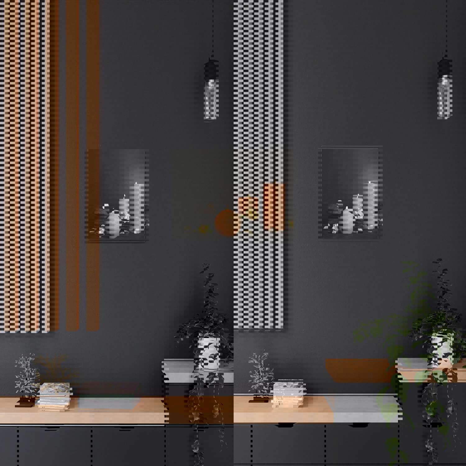 Spa Burning Candles Forest Floral Nature Photography Canvas Wall Art for Home Decor