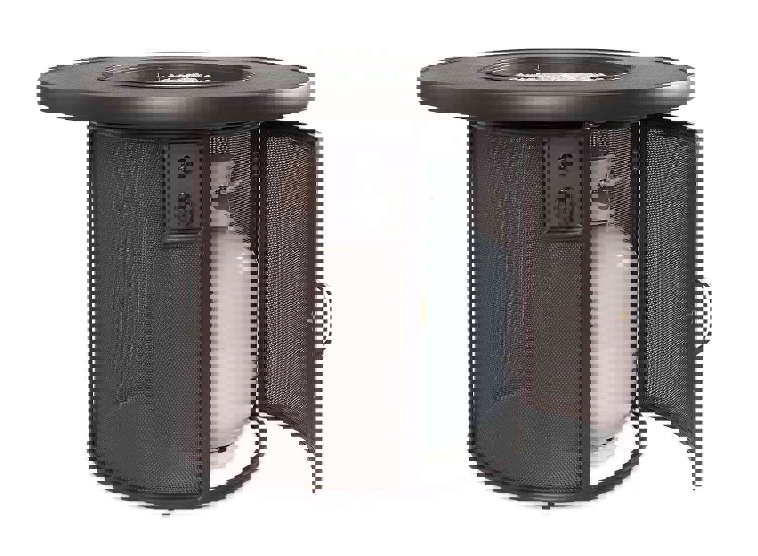 Outdoor Greatroom Brown Stonefire Round Gas Fire Pit Table - SF-32-K