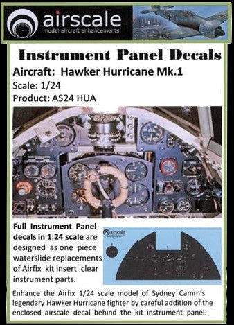 Airscale 1/24 Hawker Hurricane Mk I Instrument Panel Decal