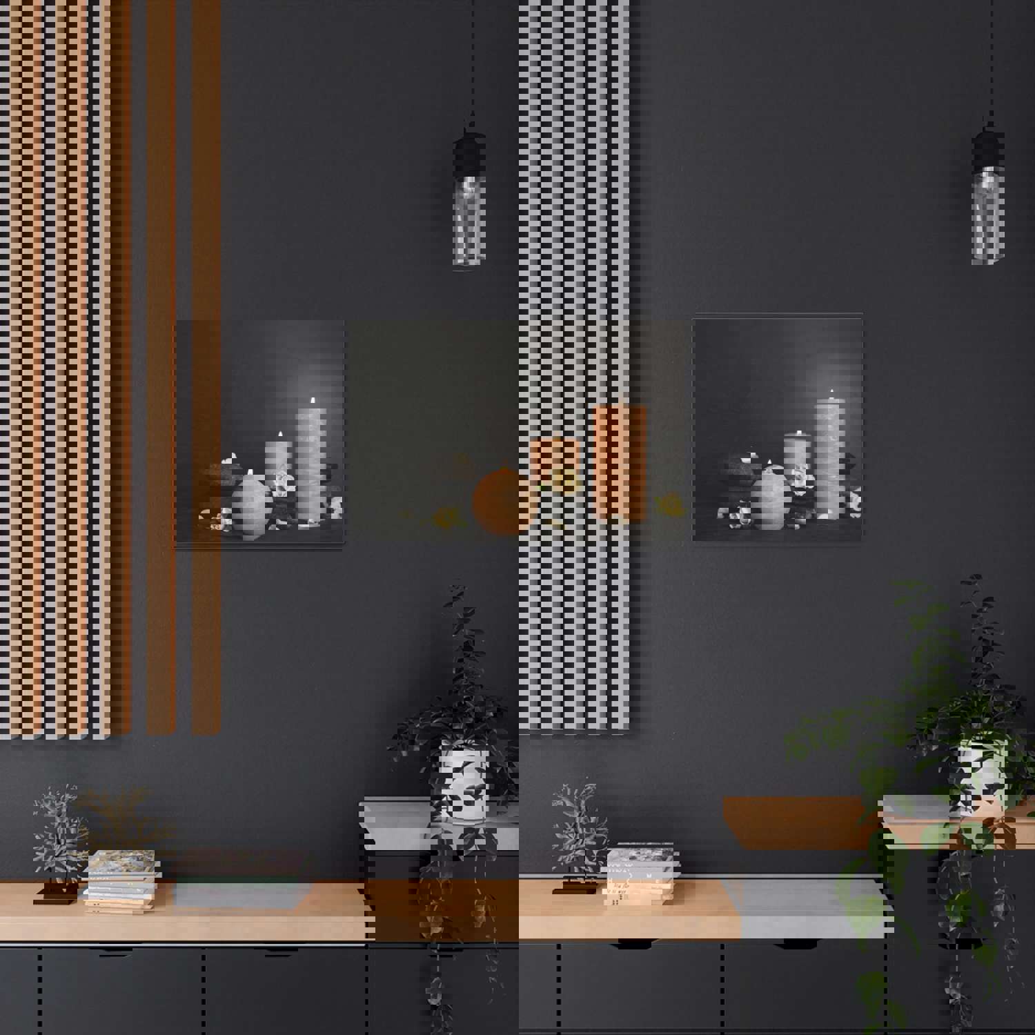 Spa Burning Candles Forest Floral Nature Photography Canvas Wall Art for Home Decor