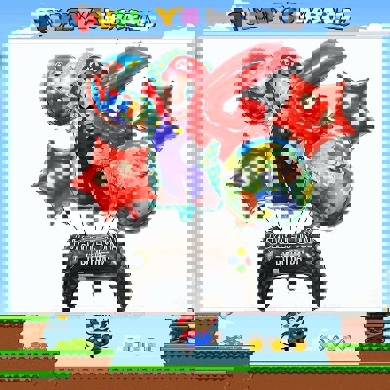 Super Mario Bros Party Decorations Set - Stickers, Flags, Bags, Cake Toppers & More