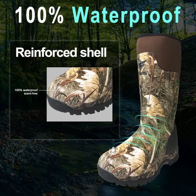 Insulated Rubber Hunting Boots (Timber 600g) For Men And Women