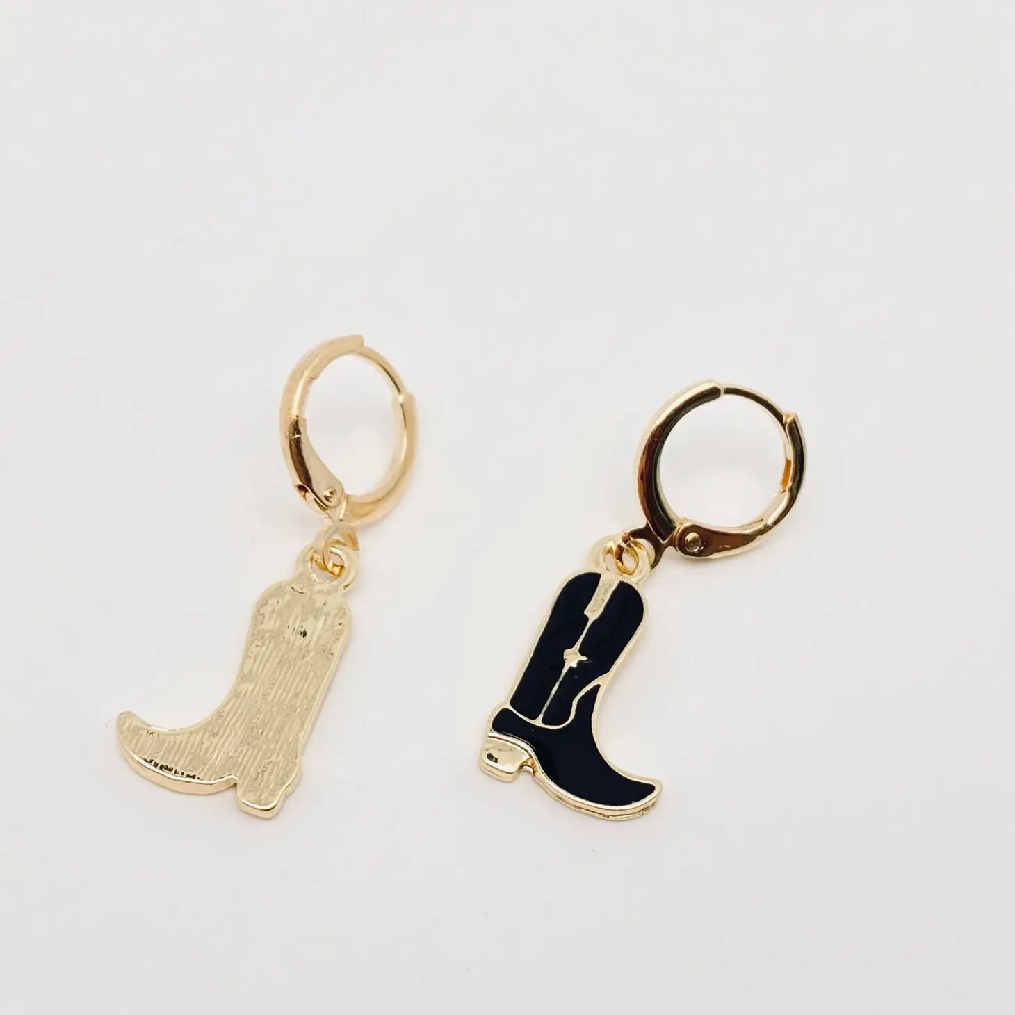 Cowboy Boot Earrings - Alloy and Enamel Design
