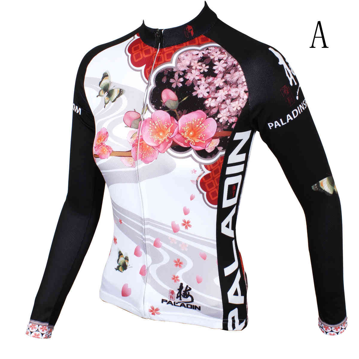 Ilpaladino Peach Blossom Butterfly Women's Cycling Jersey - Long-Sleeve Summer & Spring Sportswear