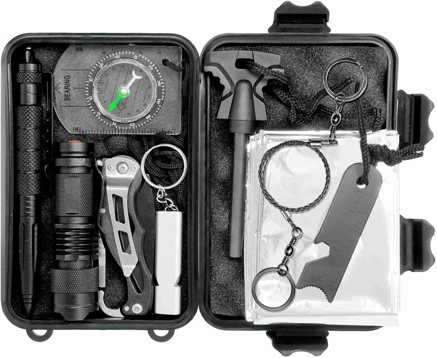 10 in 1 Emergency Tactical Gear Survival Kit for Outdoor Adventures