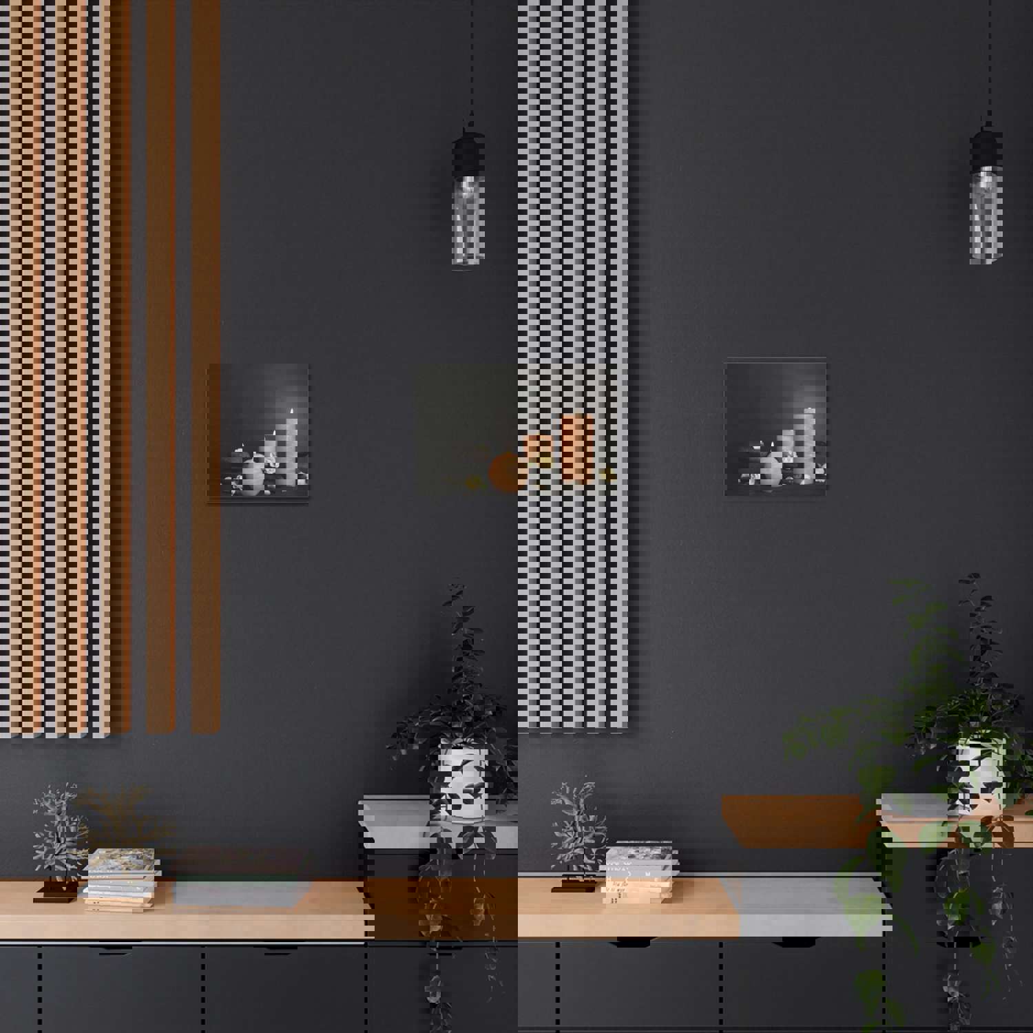 Spa Burning Candles Forest Floral Nature Photography Canvas Wall Art for Home Decor