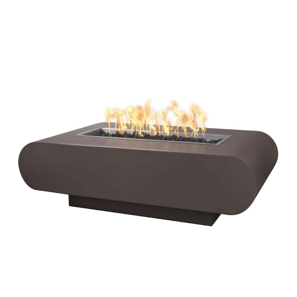 The Outdoor Plus 84 La Jolla Powder Coated Steel Rectangle Fire Pit Table