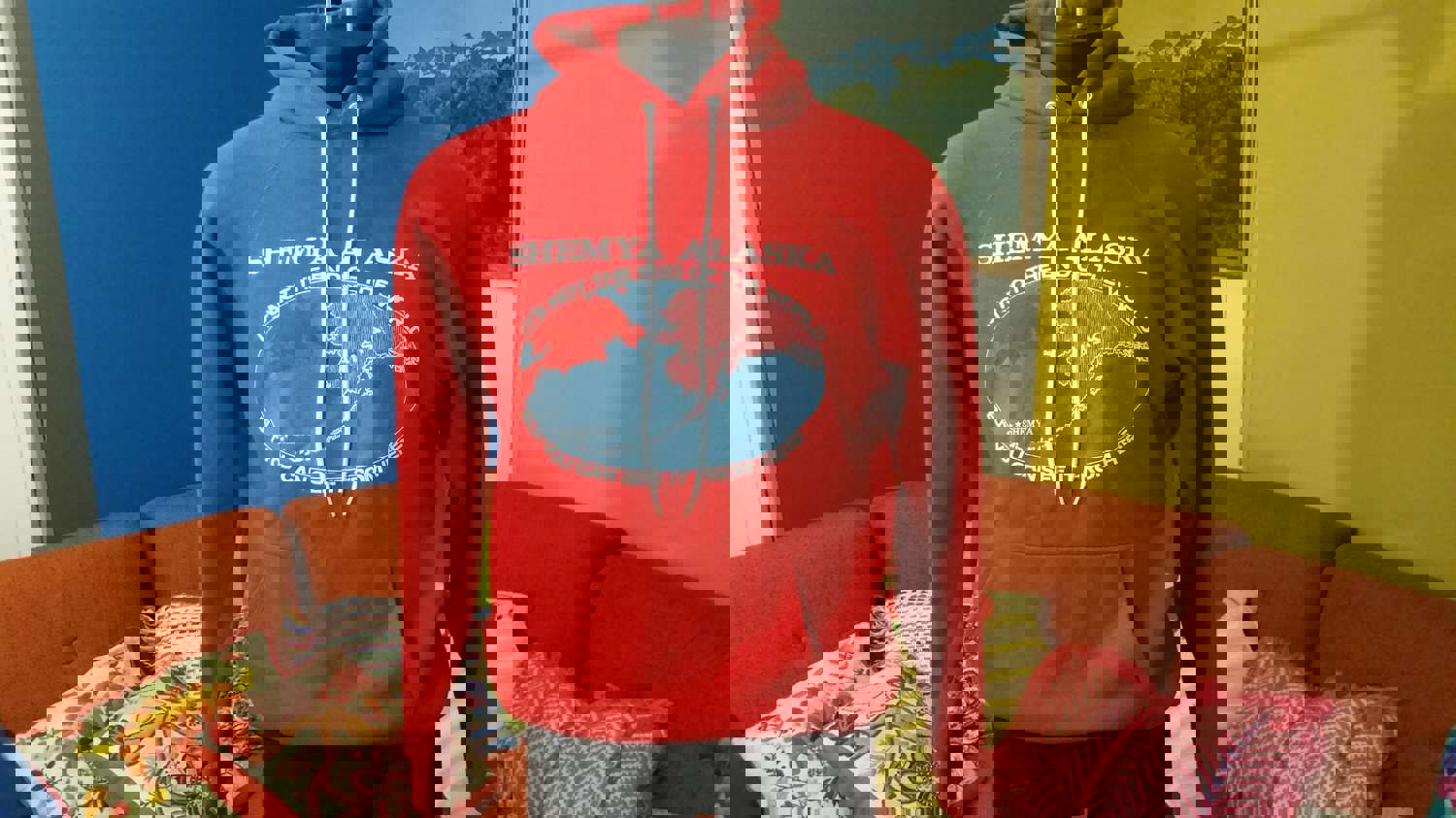 Vintage Shemya Alaska Red Hoodie Sweatshirt - Made in USA 1980s