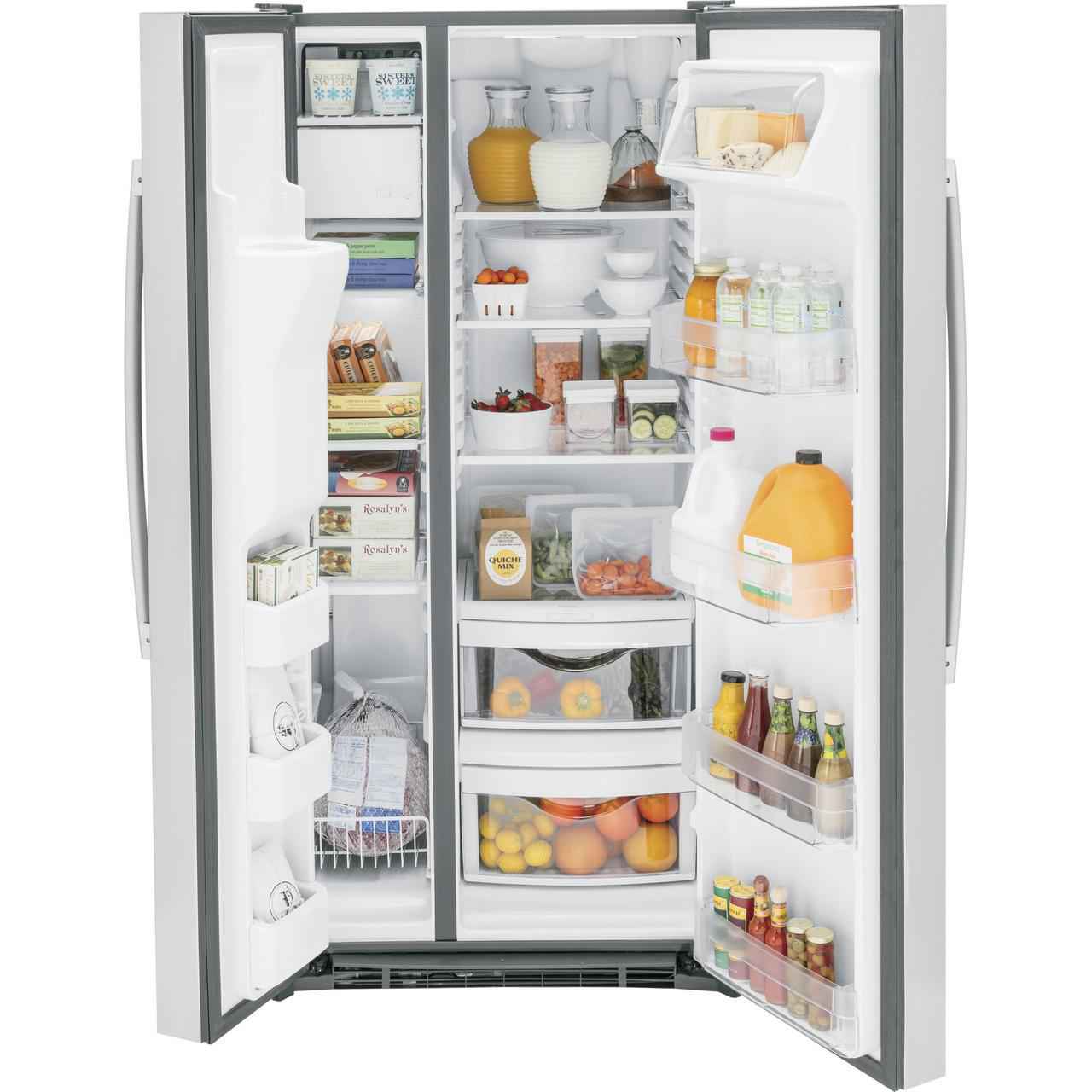 GE 33-inch, 23 cu. ft. Side-By-Side Refrigerator with Water and Ice Dispensing System GSS23GYPFS