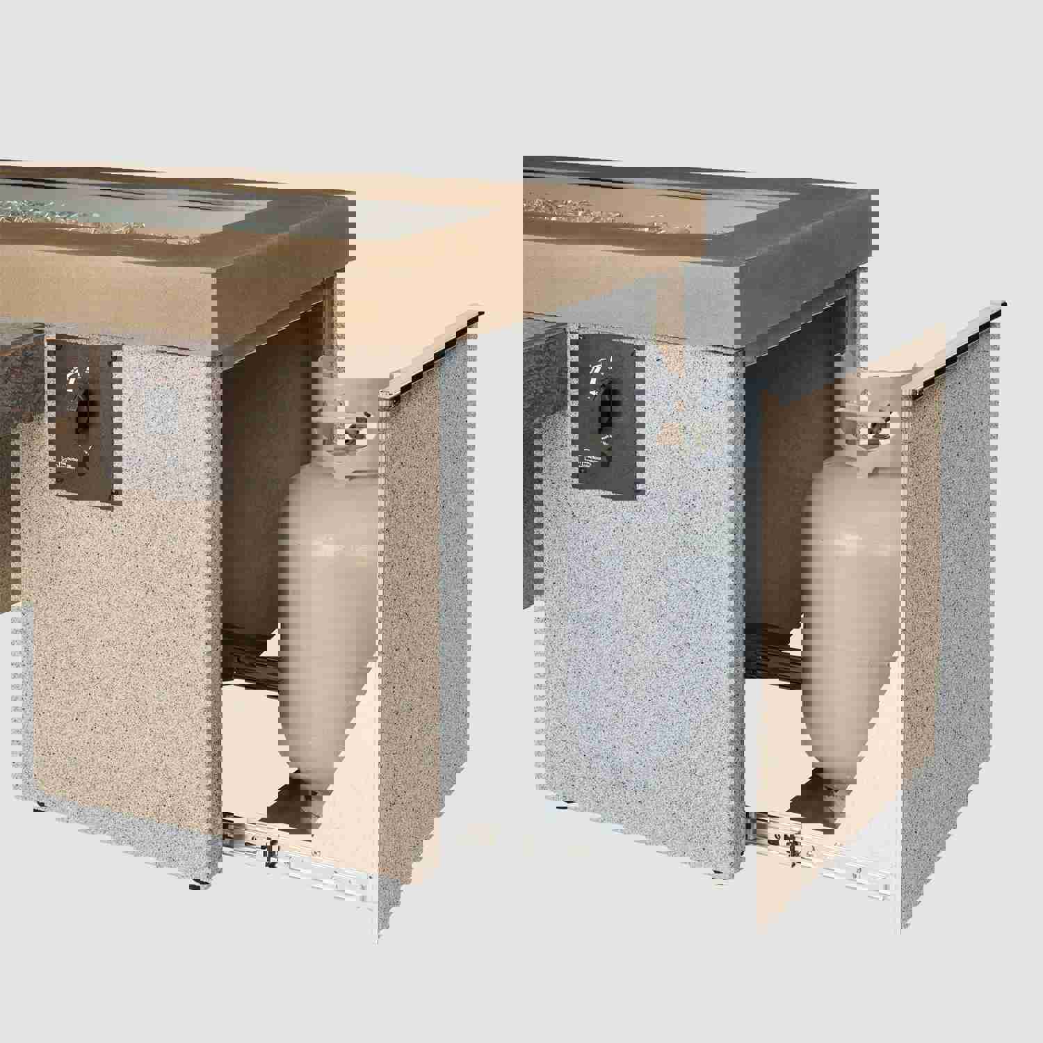 Uptown Brown Linear Gas Fire Pit Table