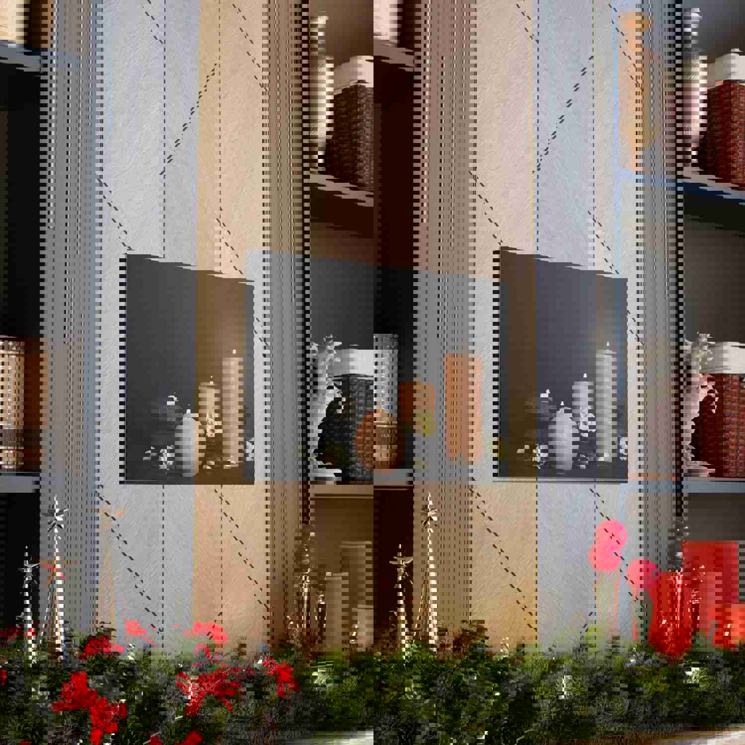 Spa Burning Candles Forest Floral Nature Photography Canvas Wall Art for Home Decor