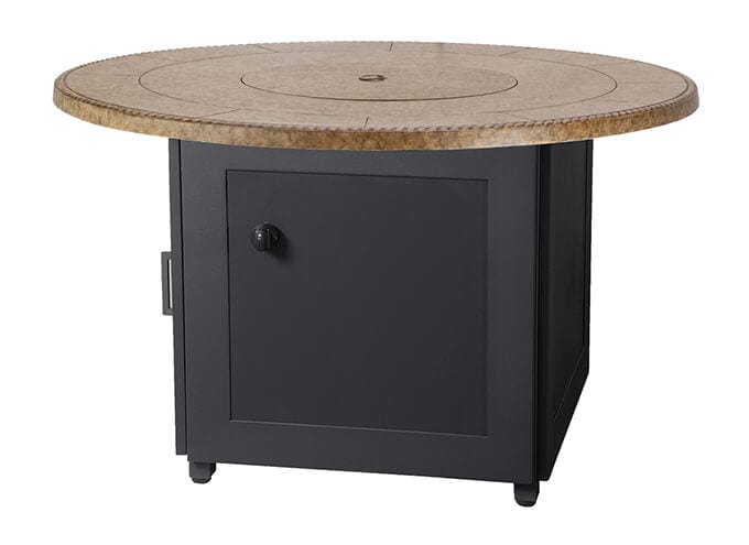 Gensun - Paradise 42 Round Gas Fire Pit Table Top with Paradise Height Fire Pit Base