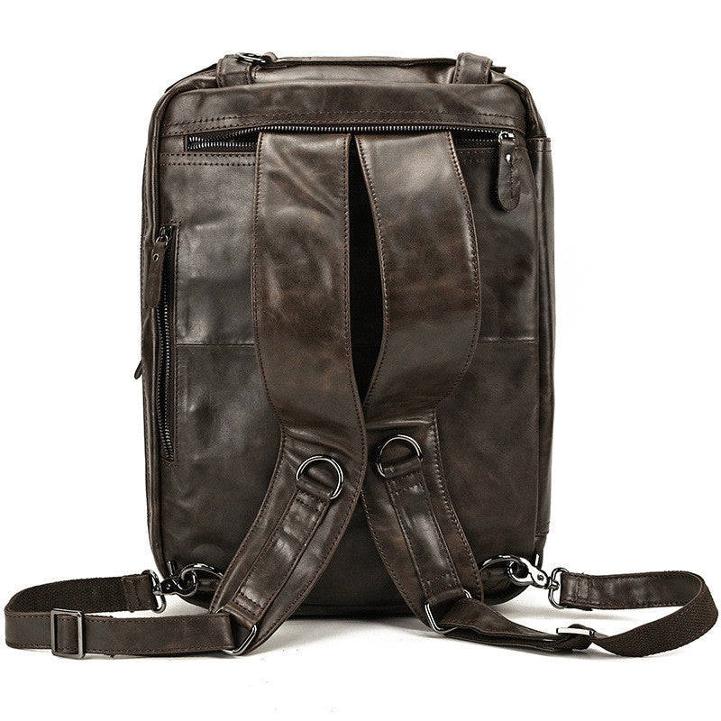 Mens Leather Briefcase Multifunctional Handbag with Large Capacity Full-grain Cowhide Business Bag