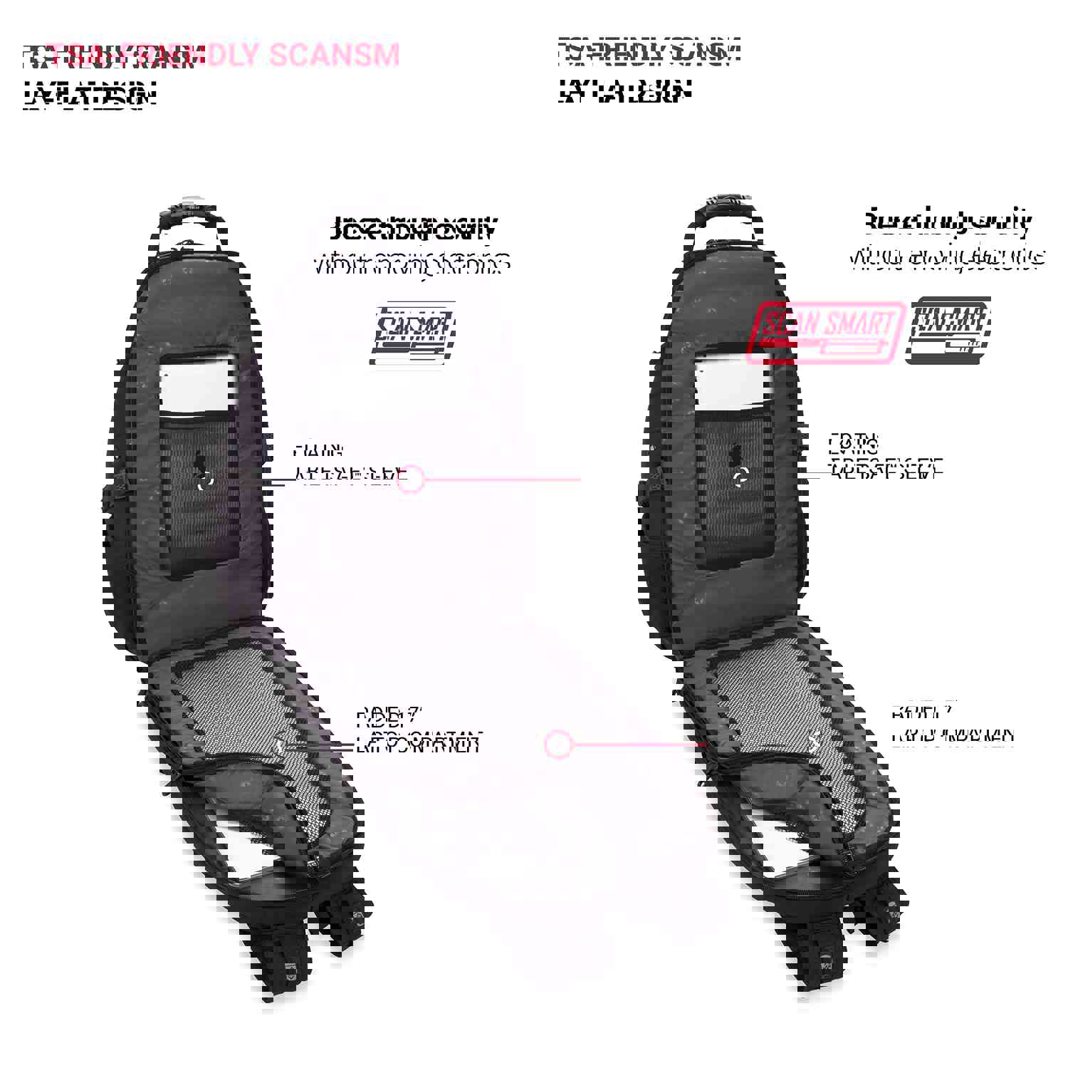 SWISSGEAR Travel Gear 1900 Scansmart TSA Laptop Backpack Black/Black