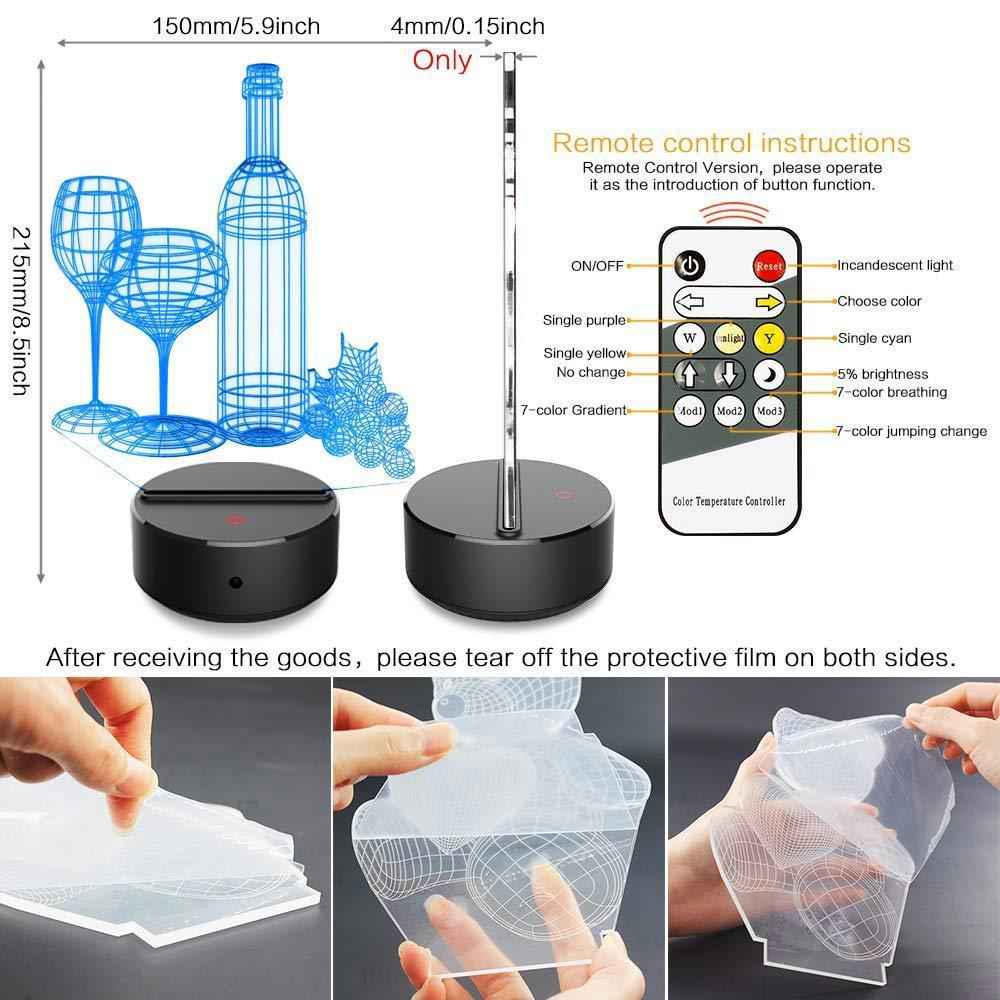 Fancy Sailboat Pirates of The Caribbean 3D Illusion LED Night Light