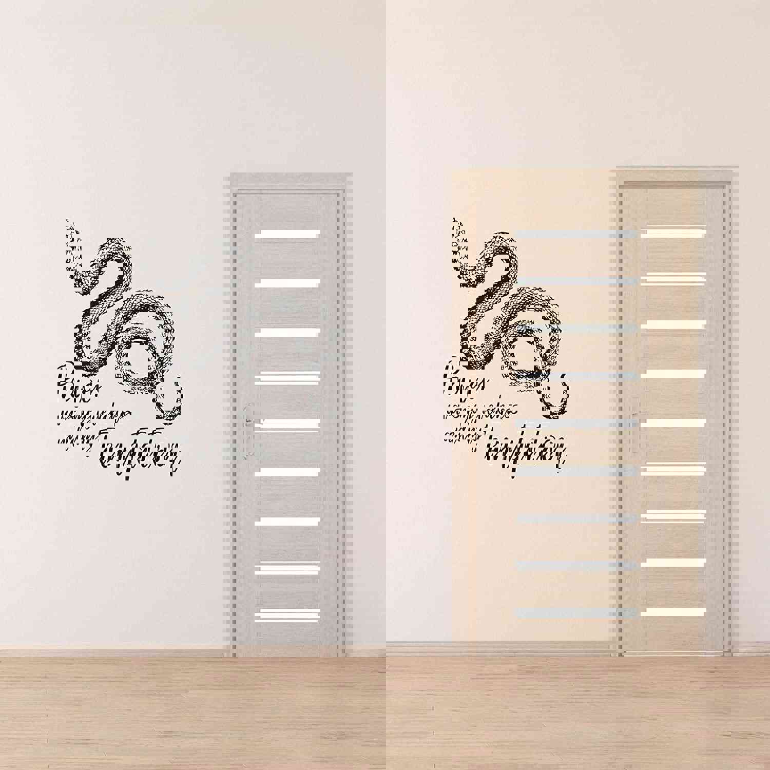 Animal Life Quote Vinyl Wall Sticker Decal - Temptation Snake Snakes Motivation Quote