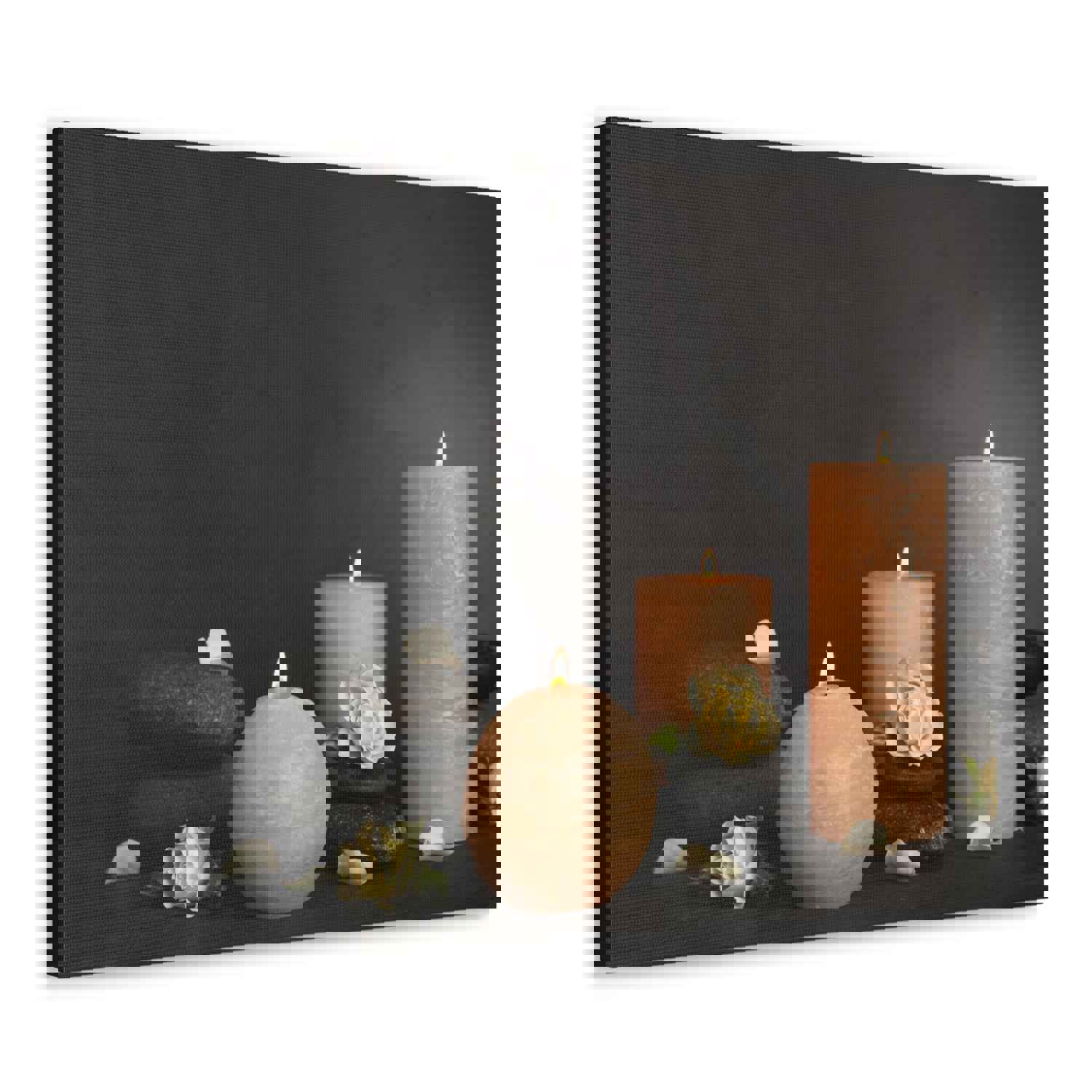 Spa Burning Candles Forest Floral Nature Photography Canvas Wall Art for Home Decor