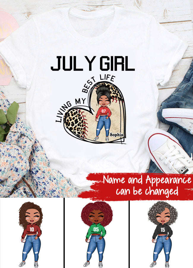 July Birthday Shirt for Women - Custom Baseball Lover Tee