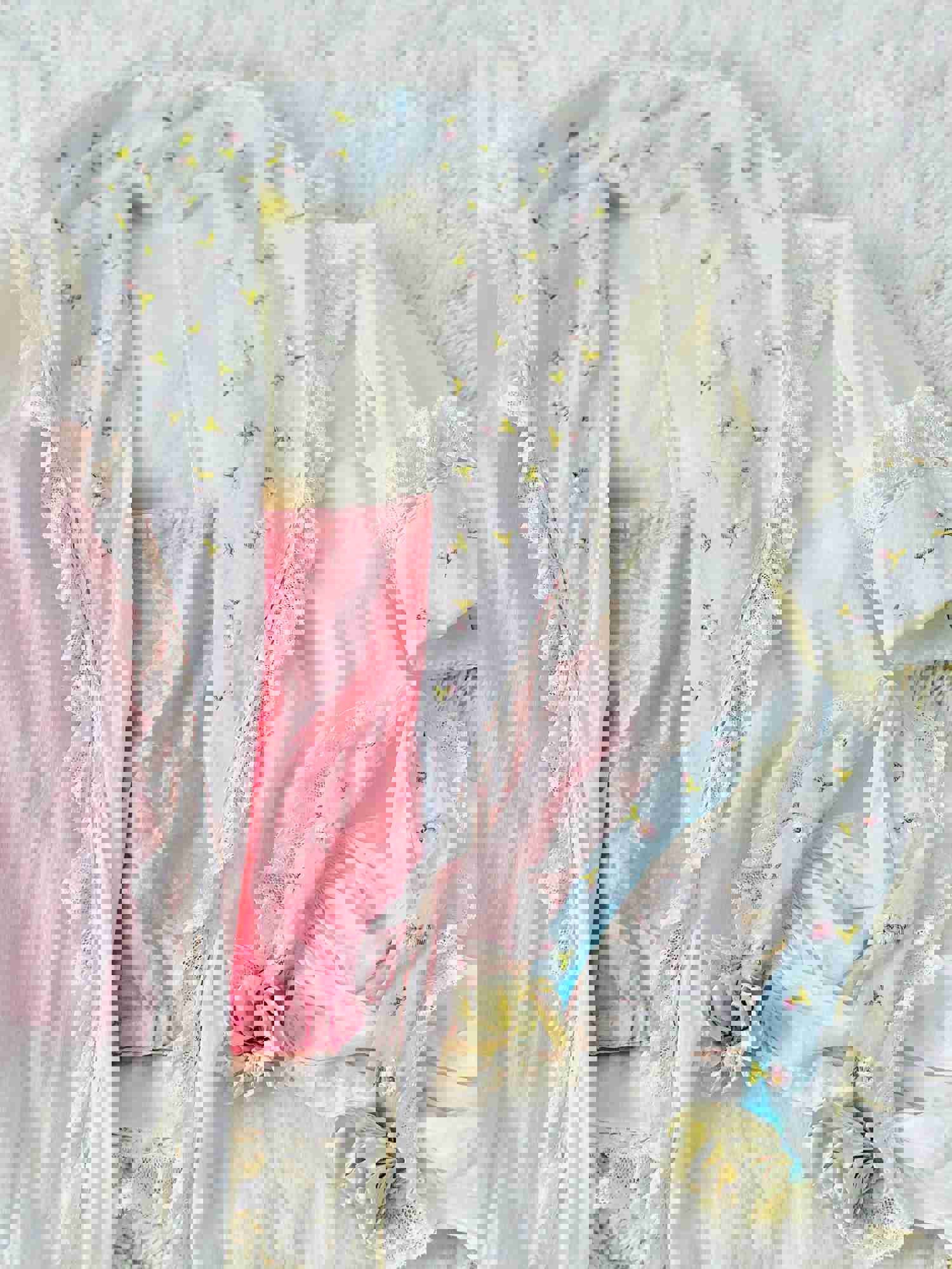 Vintage 1920s Embroidered Bed Jacket with Matching Bonnet