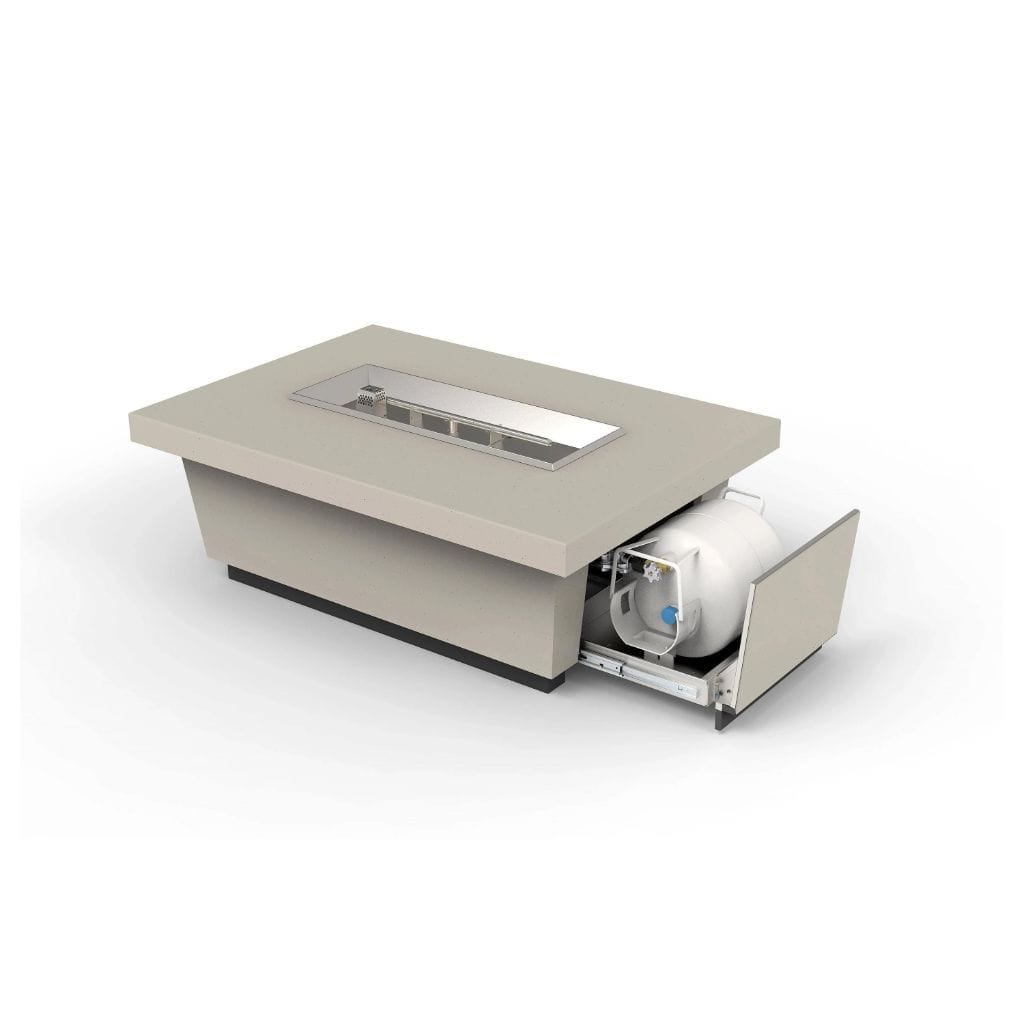 American Fyre Designs 52 Contempo Rectangle LP Gas Drawer Tank Firetable