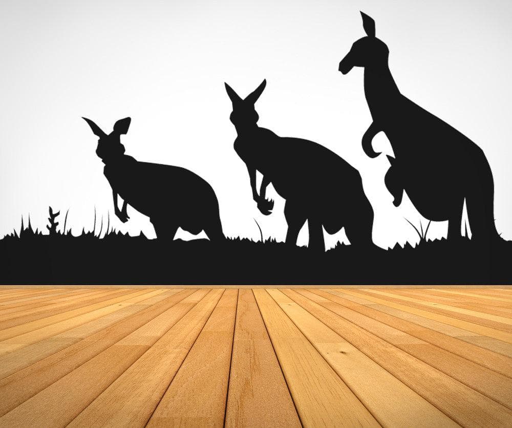 Vinyl Wall Decal Sticker Kangaroos - Removable & Easy to Apply