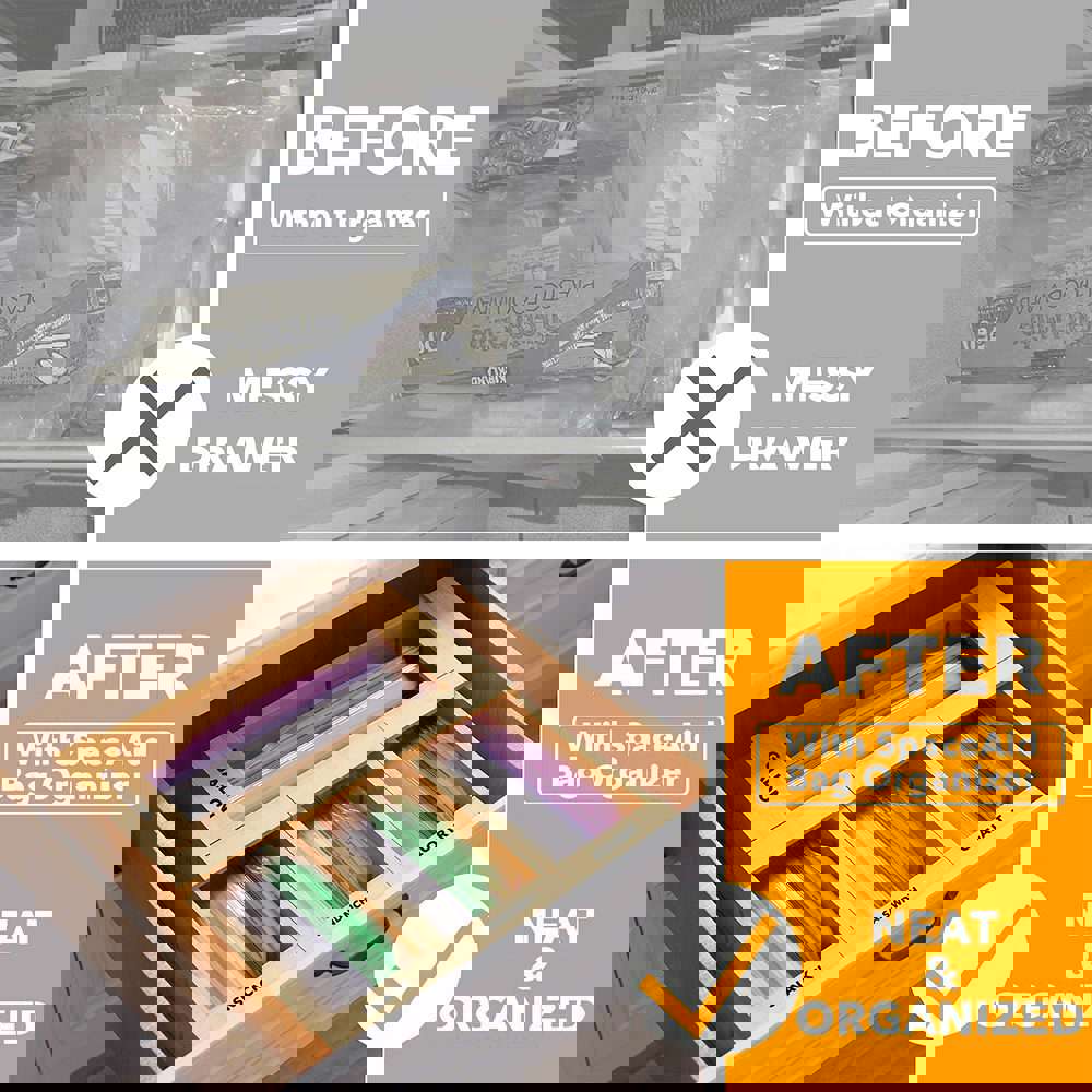 SpaceAid® Storage Bag Organizer Food Baggies Storage Solution for Kitchen 4 Boxes Set